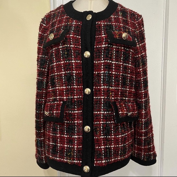 Anine Bing Lydia Wool-Blend Plaid Jacket - Picture 5 of 14